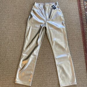 Abercrombie & Fitch Curve Love Vegan Leather ‘90s Straight Ultra High Rise